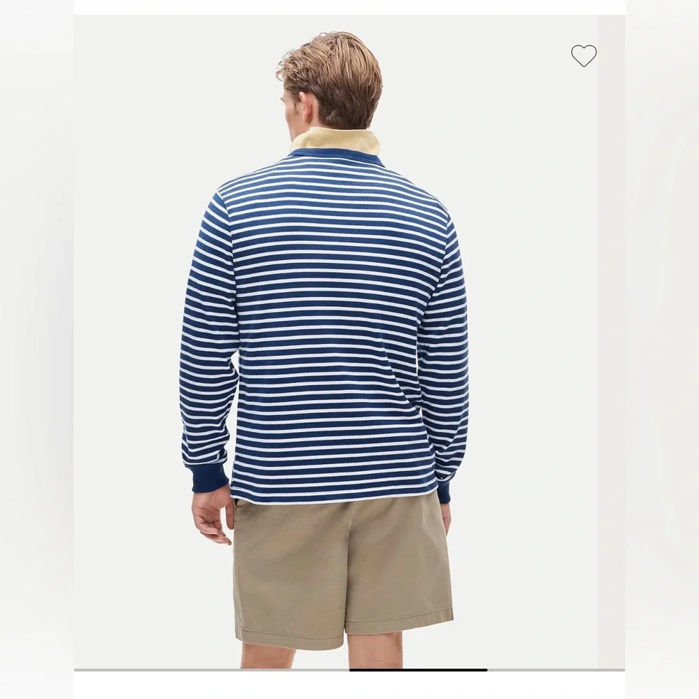 J. Crew Blue and White Striped Maritime Crewneck Sweater